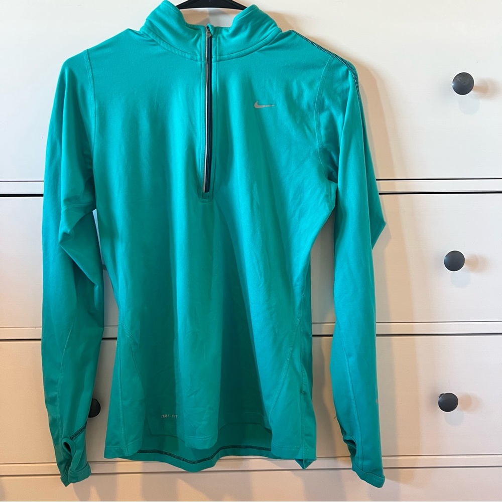 Nike Dri Fit Teal Long Sleeve Pullover